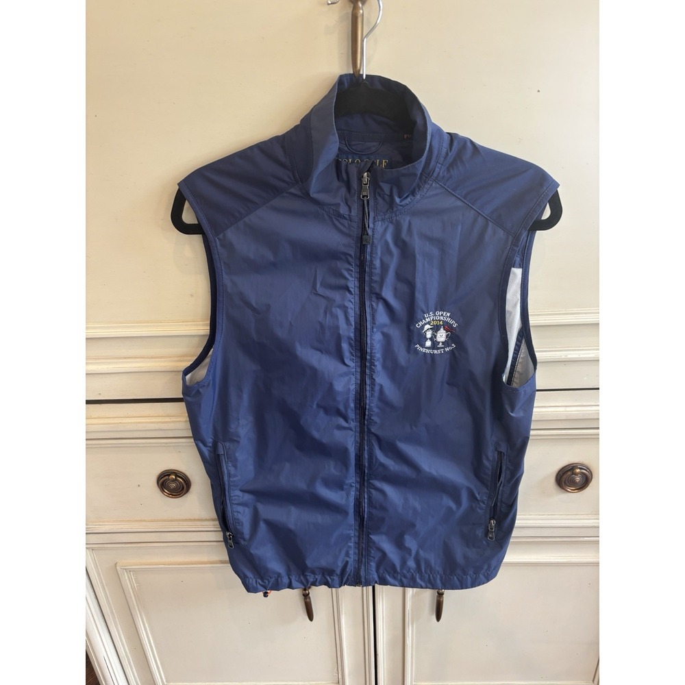 Polo Golf Ralph Lauren Navy Blue Wind resistant Vest Mens Small 2014 U.S Open